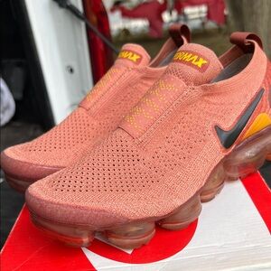Nike Coral and Yellow Air VaporMax Shoes